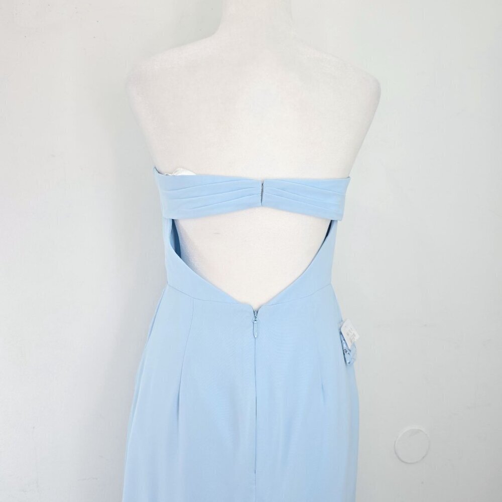 NWT Azazie Baby Blue Corset Sky LOng Gown Dress Women Size A4 - Picture 6 of 11
